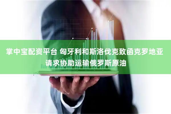 掌中宝配资平台 匈牙利和斯洛伐克致函克罗地亚 请求协助运输俄罗斯原油